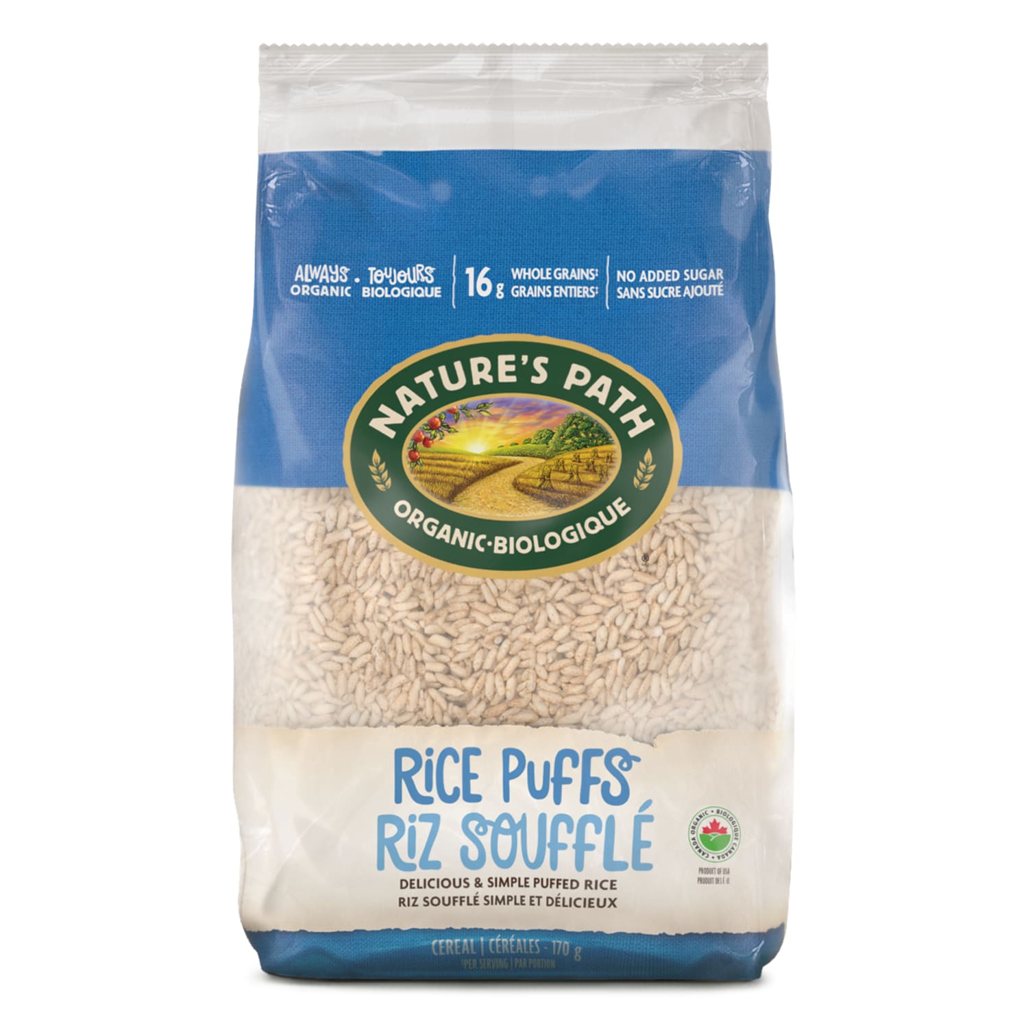 Nature's Path Organic Puffed Rice Cereal 170g EcoPac Bag