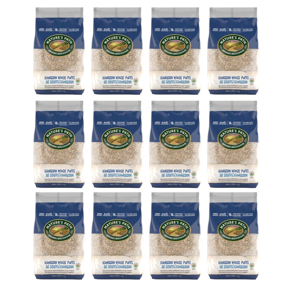 Pack of 12, Nature's Path Organic Puffed Khorasan Cereal 170g EcoPac Bag