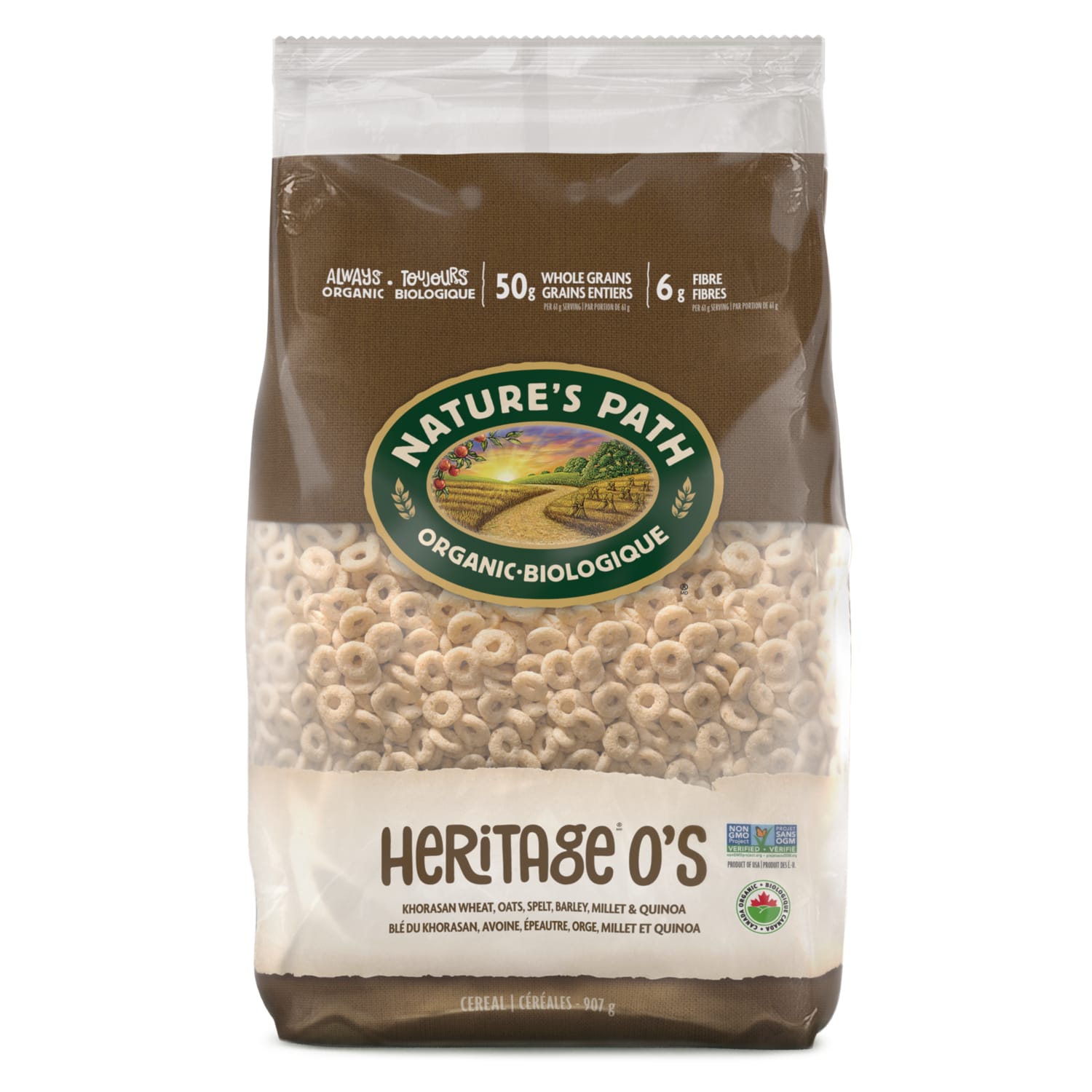 Nature's Path Organic Heritage O'S Cereal 907g EcoPac Bag