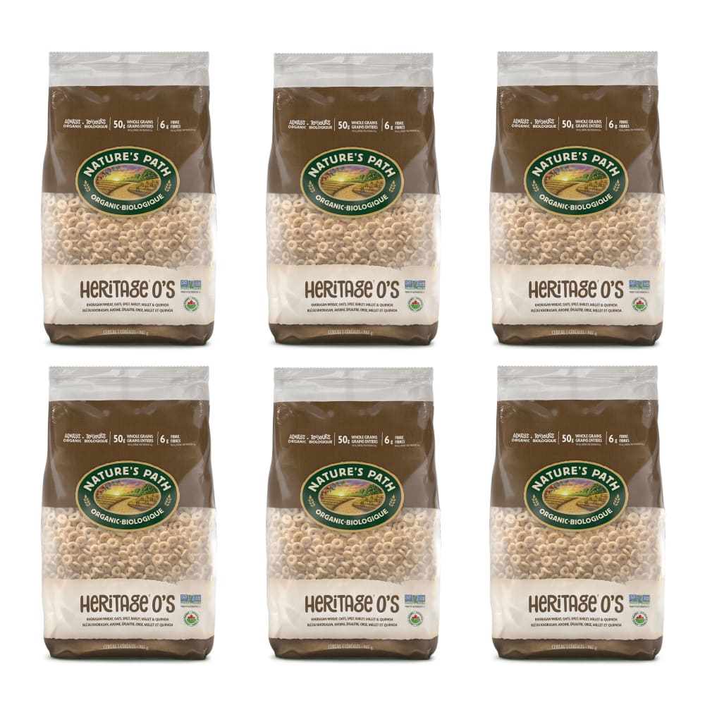 Pack of 6, Nature's Path Organic Heritage O'S Cereal 907g EcoPac Bag