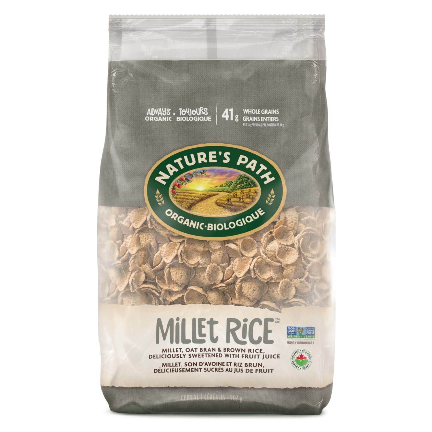 Nature's Path Organic Millet Rice Cold Cereal 907g EcoPac Bag