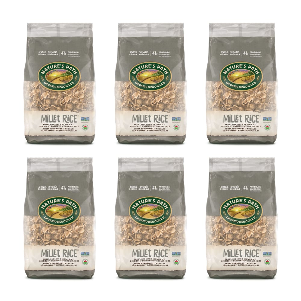 Pack of 6, Nature's Path Organic Millet Rice Cold Cereal 907g EcoPac Bag