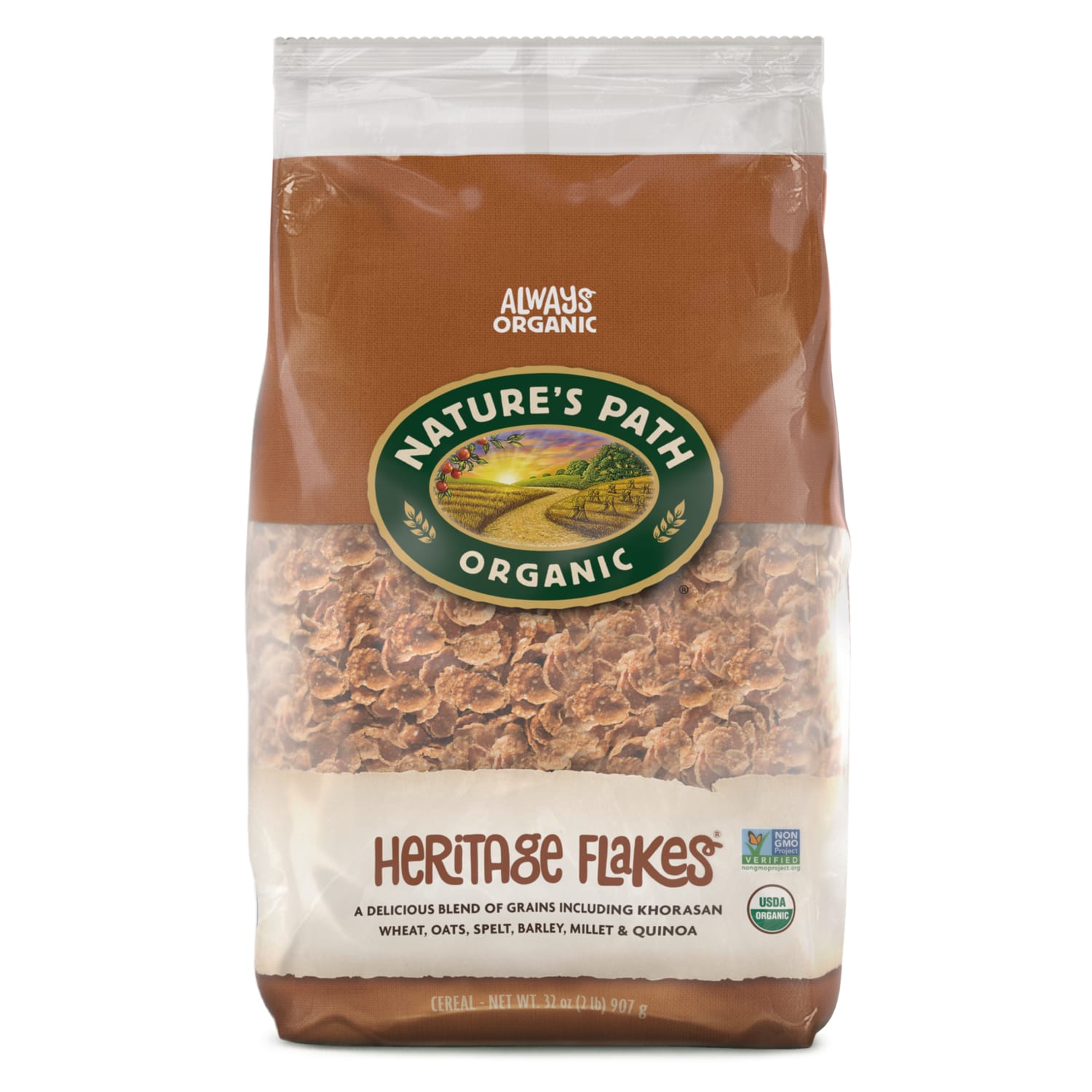 Nature's Path Organic Heritage Flakes® Cold Cereal 32oz EcoPac Bag