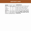 Nutrition facts per serving and ingredient statement for Heritage Flakes® Cereal