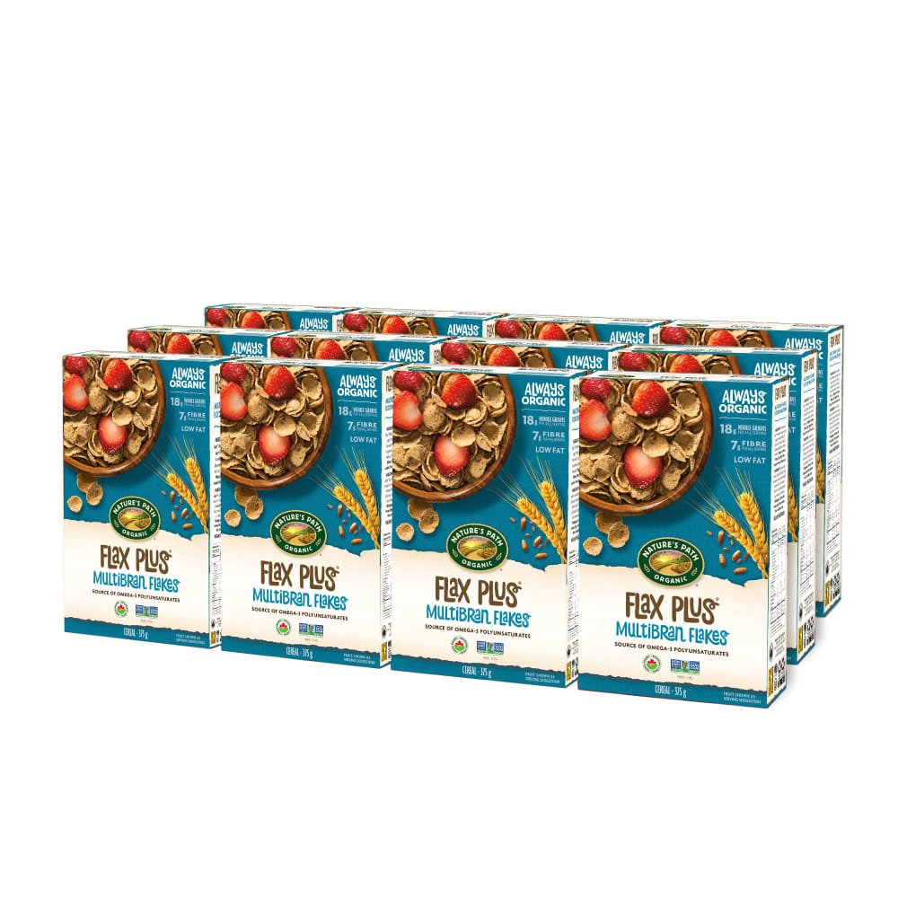 Pack of 12, Nature's Path Organic Flax Plus Cereal 375g Box