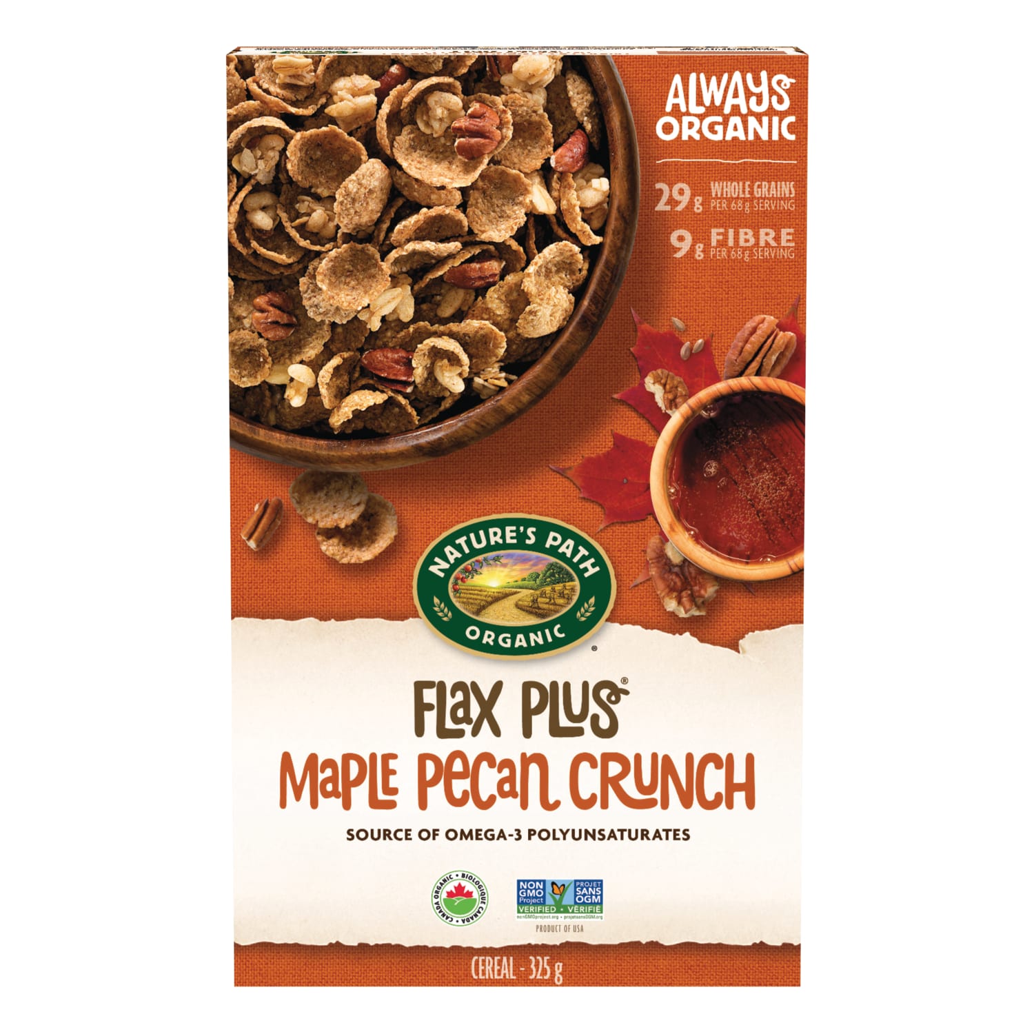 Nature's Path Organic Maple Pecan Crunch Cereal 325g Box