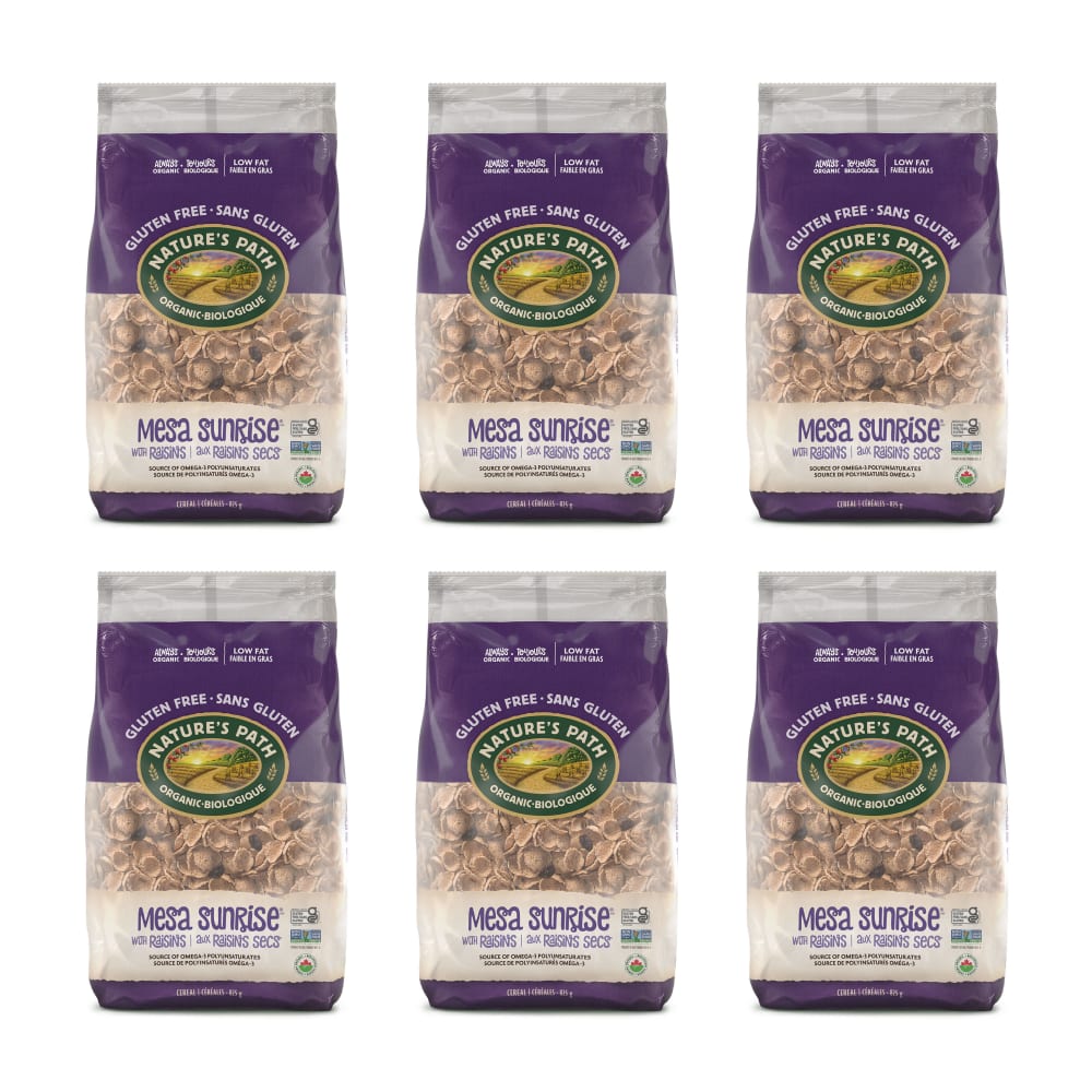 Pack of 6, Nature's Path Organic Mesa Sunrise With Raisins Cereal 825g EcoPac Bag