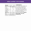 Nutrition facts per serving and ingredient statement for Mesa Sunrise with Raisins Cereal