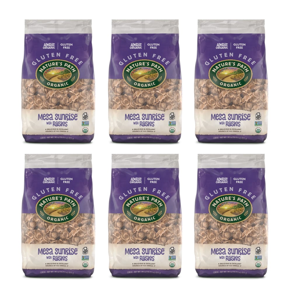 Pack of 6, Nature's Path Organic Mesa Sunrise With Raisins Cold Cereal 29oz EcoPac Bag