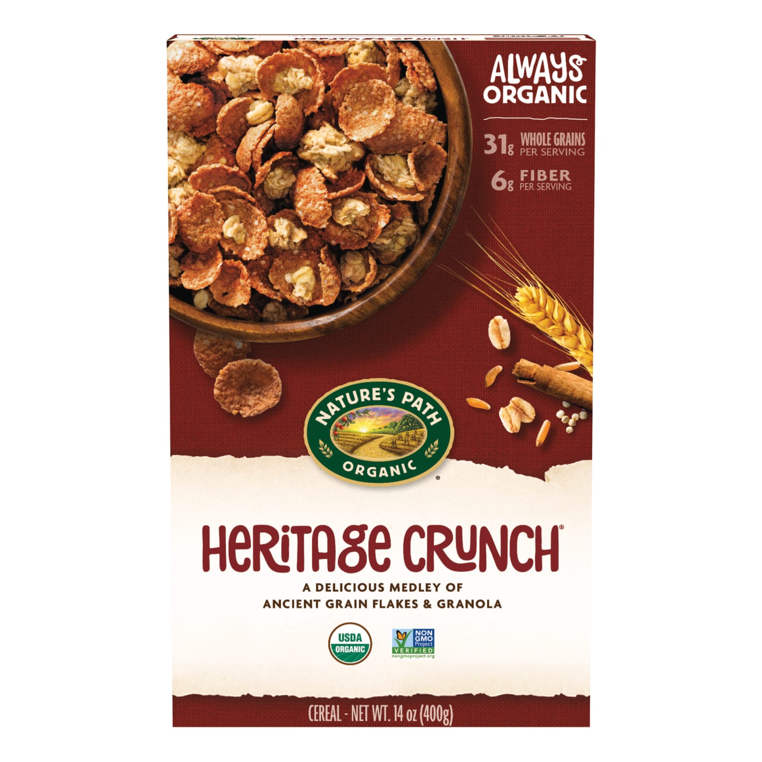 Nature's Path Organic Heritage Crunch Cereal 14oz Box