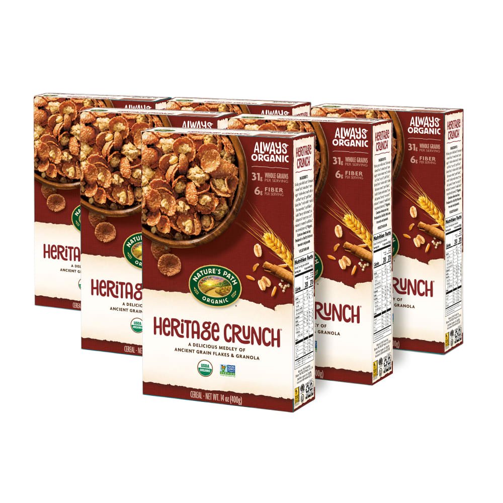 Pack of 12, Nature's Path Organic Heritage Crunch Cereal 14oz Box