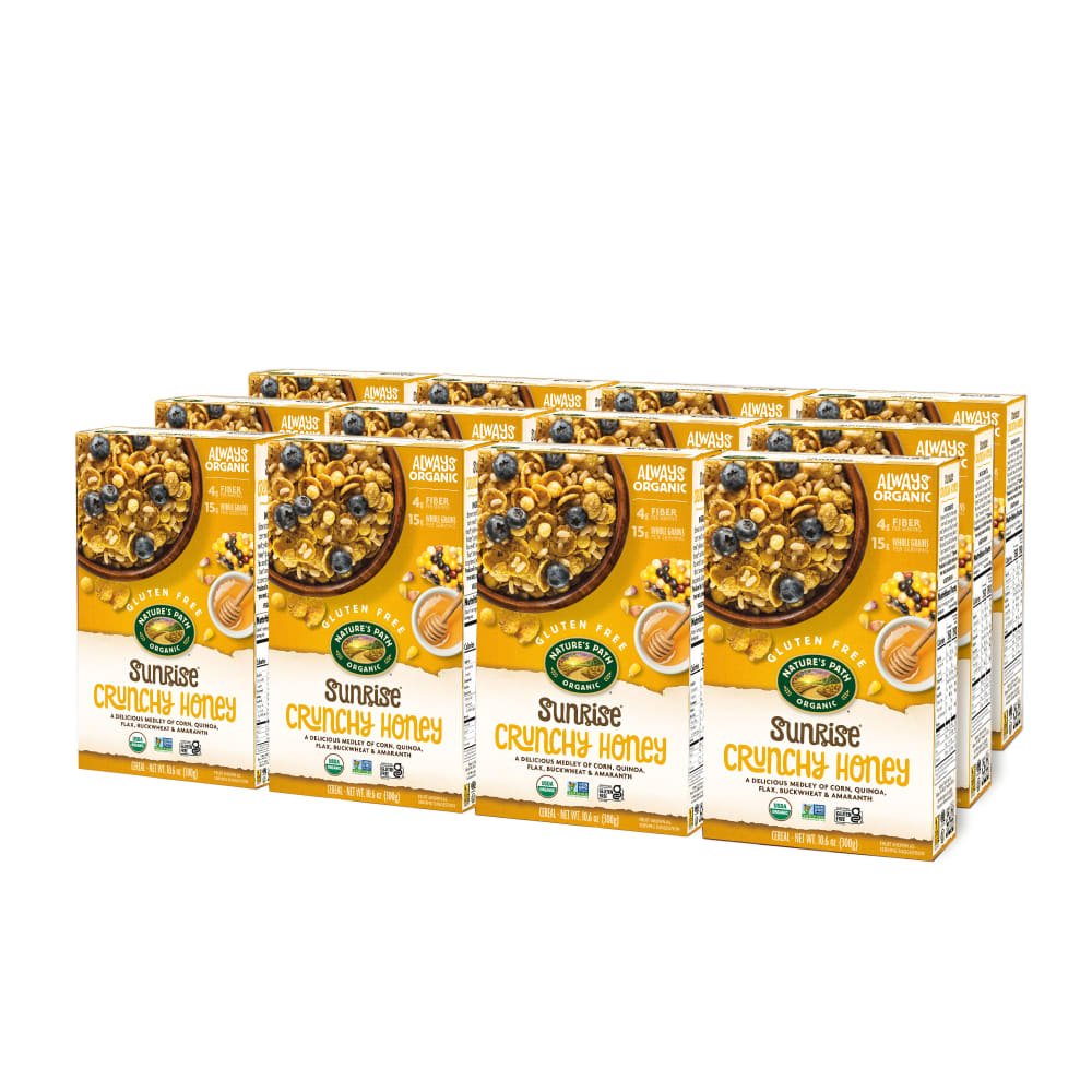 Pack of 12, Nature's Path Organic Crunchy Sunrise Honey Cereal 10oz Box