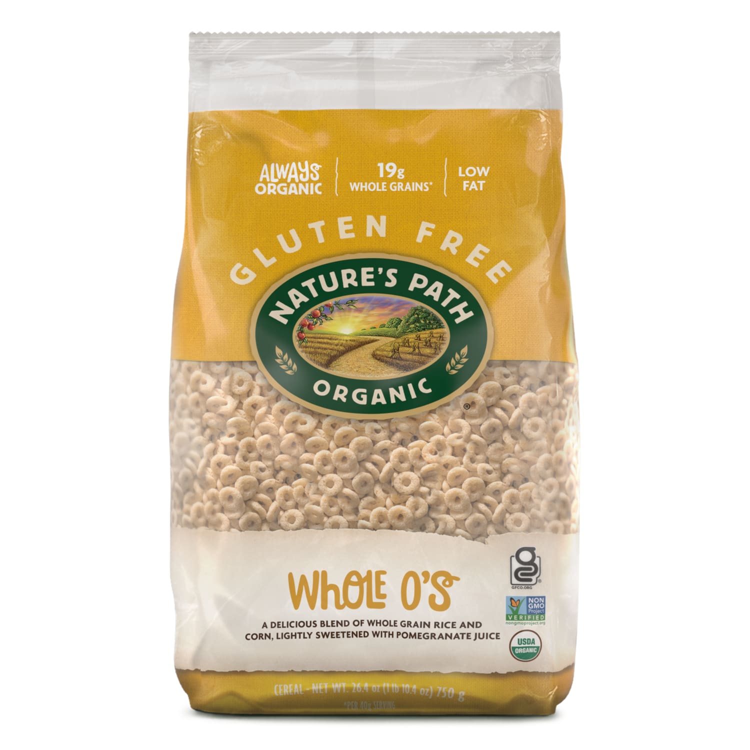 Nature's Path Organic Whole O'S Cold Cereal 26oz EcoPac Bag