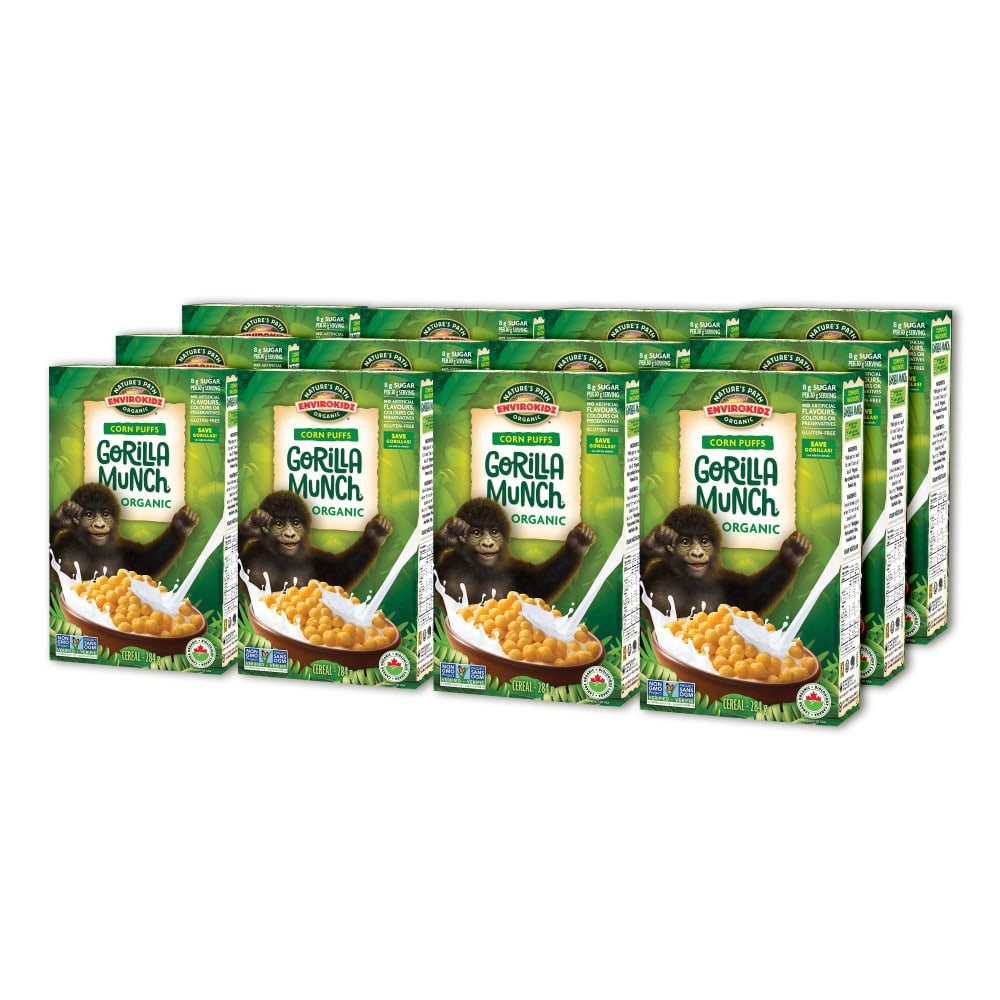 Pack of 12, Nature's Path EnviroKidz Organic Gorilla Munch Cereal 284g Box