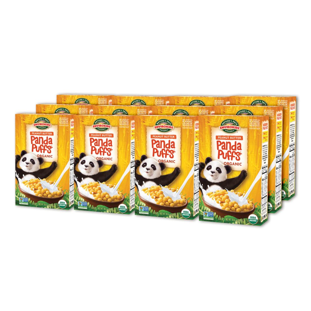 Pack of 12, Nature's Path EnviroKidz Organic Panda Puffs Cold Cereal 10.6oz Box