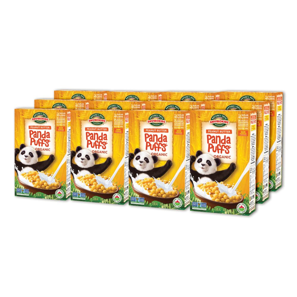 Pack of 12, Nature's Path EnviroKidz Organic Panda Puffs Cereal 300g Box