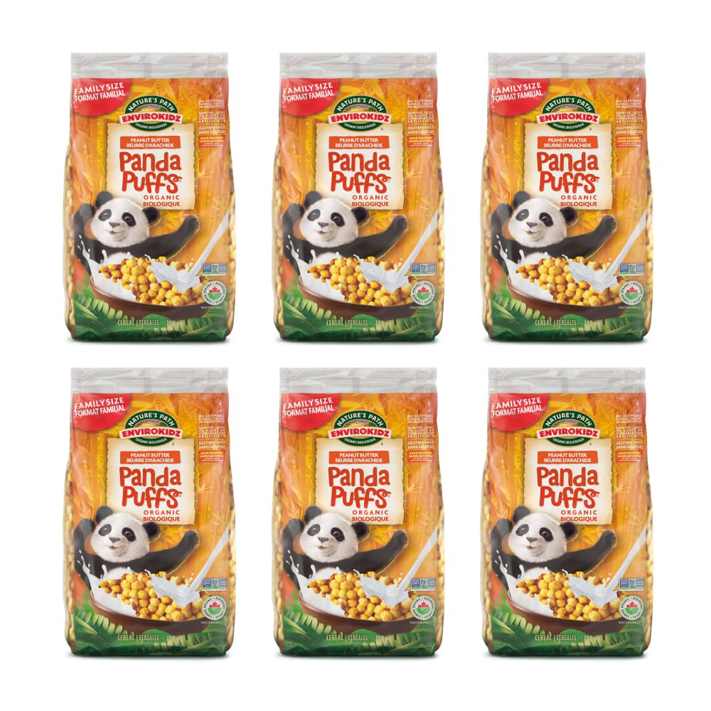 Pack of 6, Nature's Path EnviroKidz Organic Panda Puffs Cereal 700g EcoPac Bag