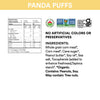 Nutrition facts per serving and ingredient statement for Peanut Butter Panda Puffs Cereal