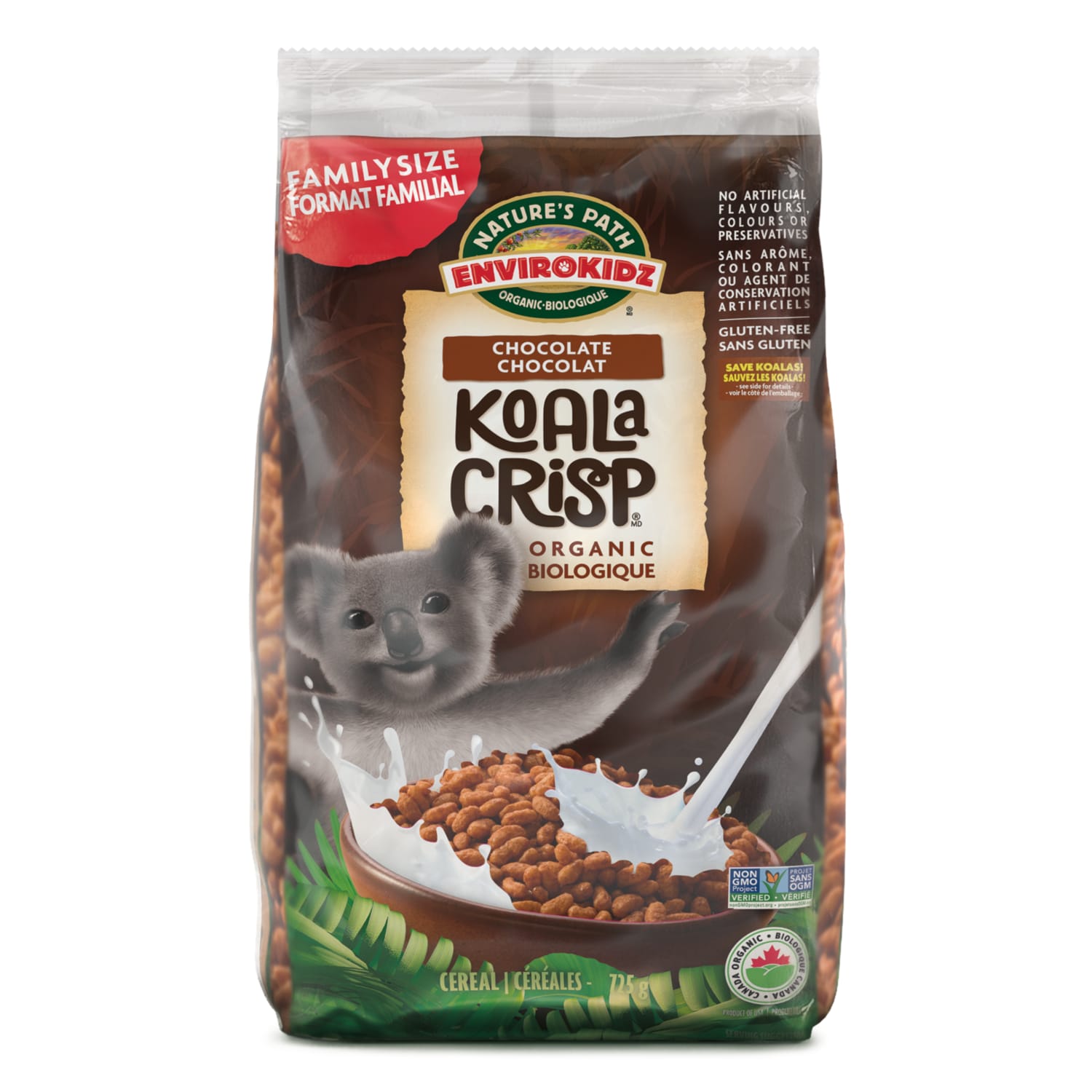 Nature's Path EnviroKidz Organic Koala Crisp Cereal 725g EcoPac Bag