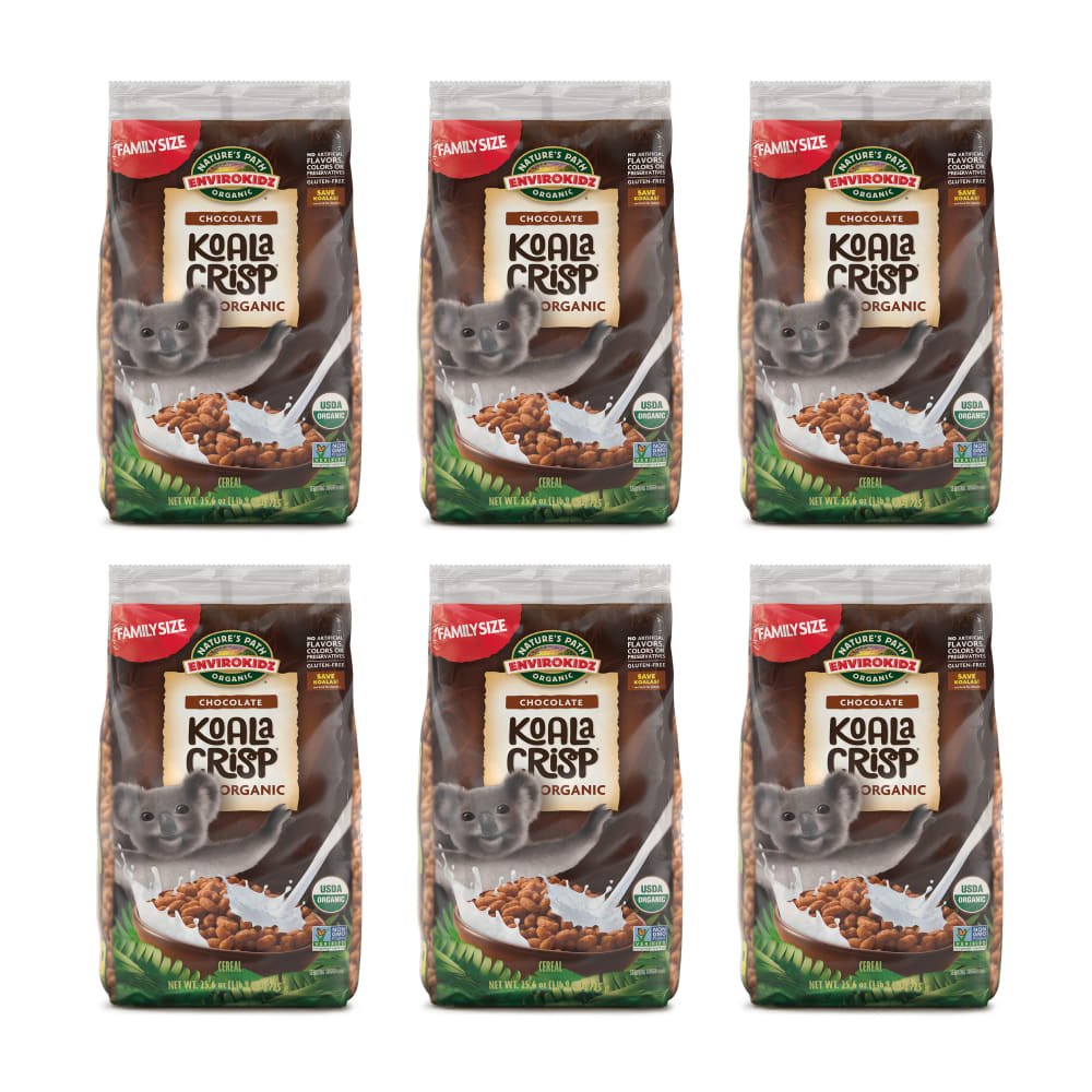 Pack of 6, Nature's Path EnviroKidz Organic Koala Crisp Cold Cereal 25.6oz EcoPac Bag