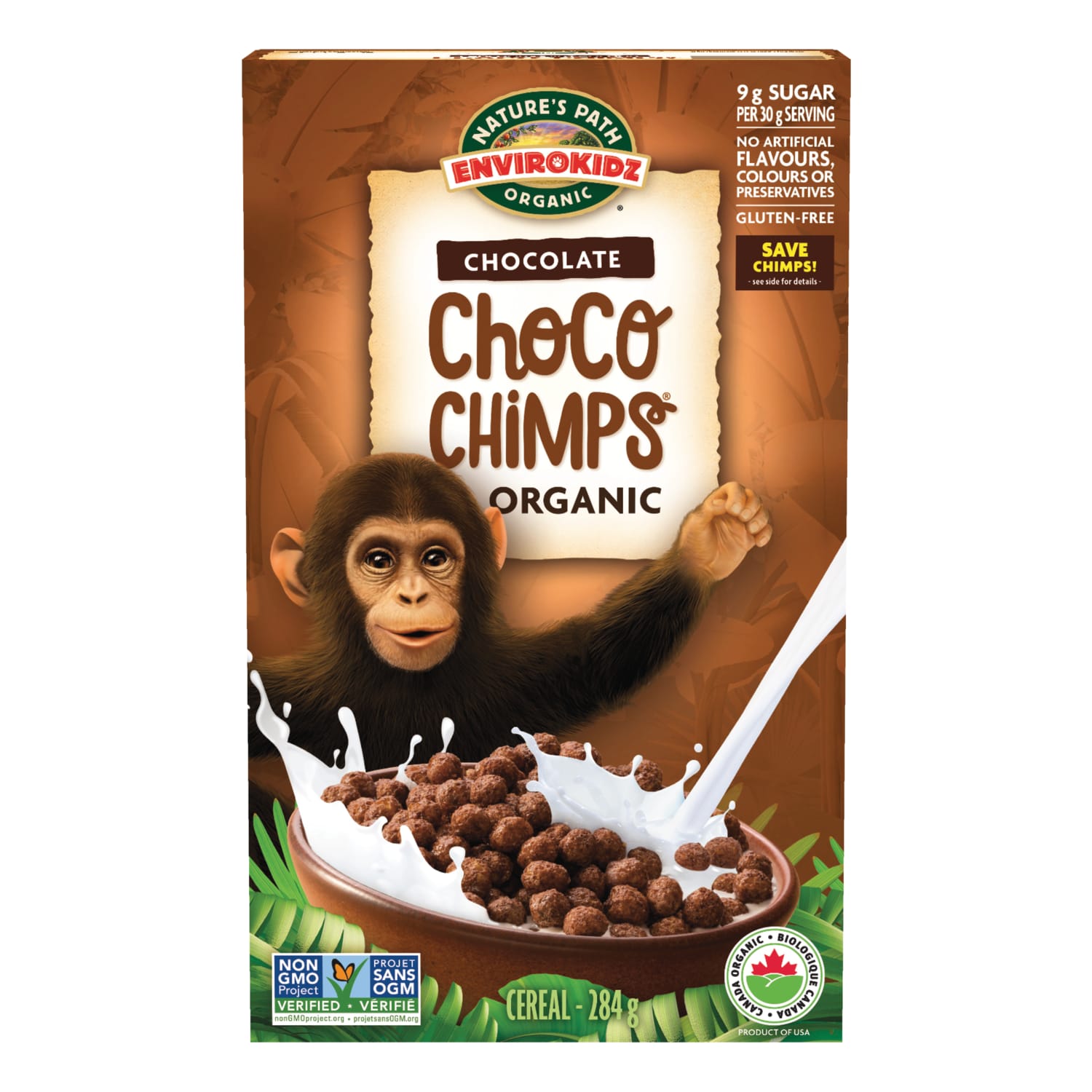 Nature's Path EnviroKidz Organic Choco Chimps Cereal 284g Box