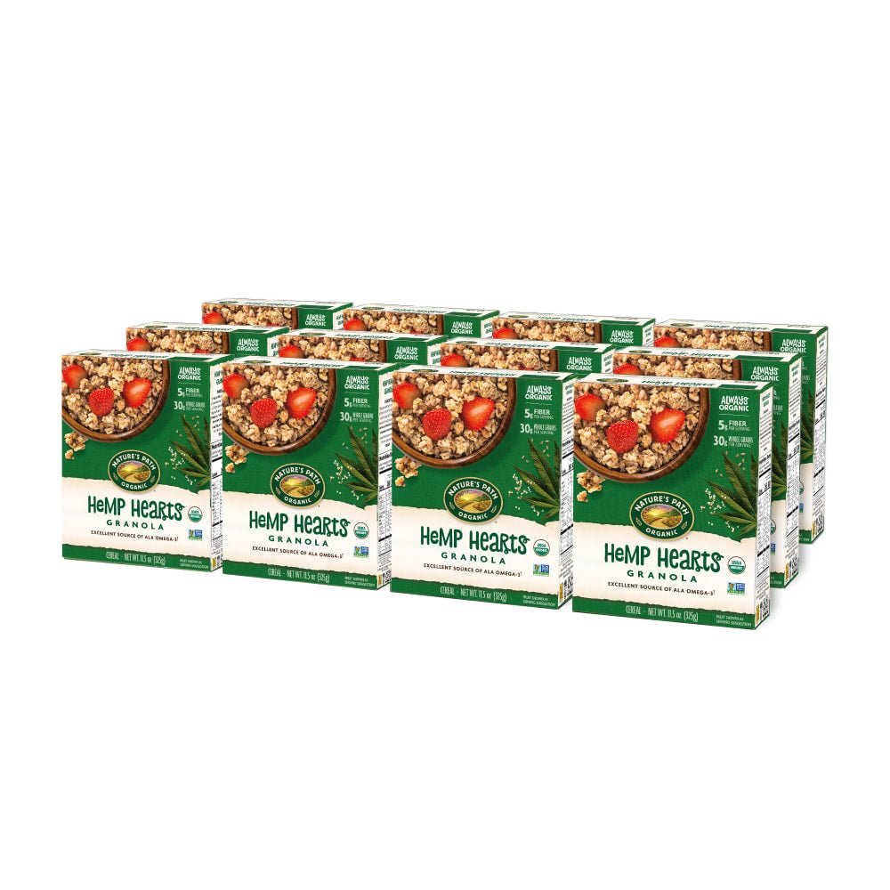 Pack of 12, Nature's Path Organic Hemp Hearts Granola 11.5oz Box