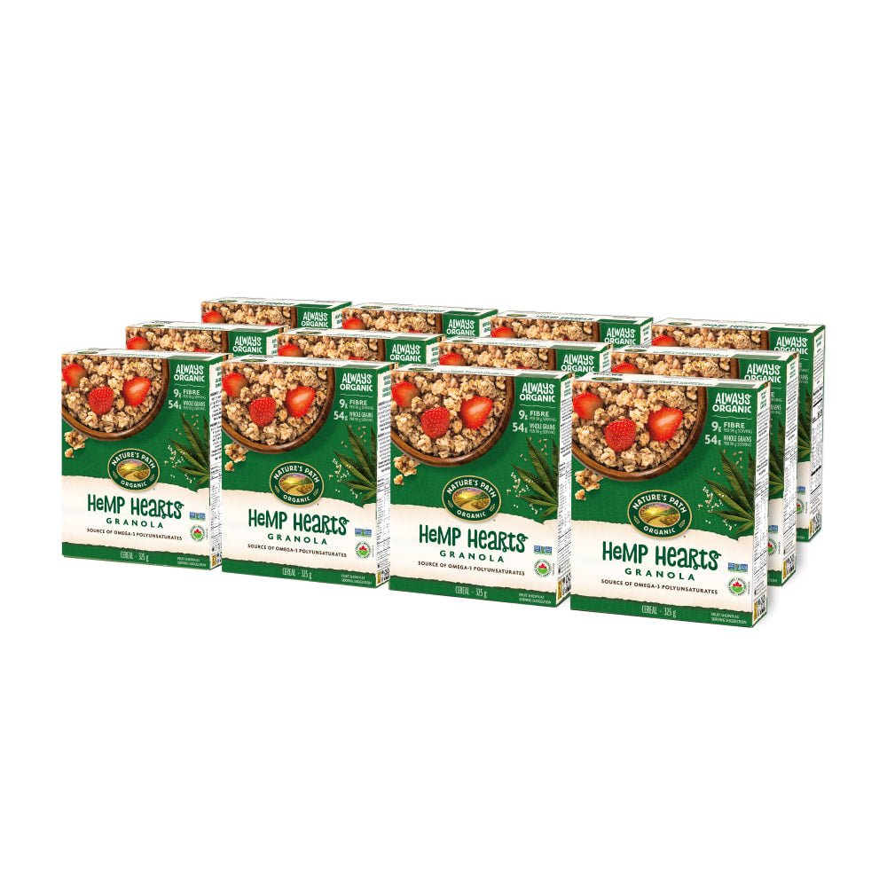 Pack of 12, Nature's Path Organic Hemp Hearts Granola 325g Box