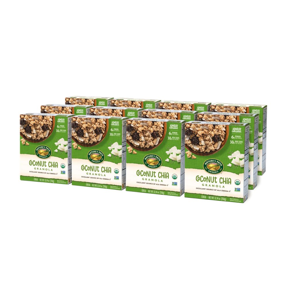 Pack of 12, Nature's Path Organic Coconut Chia Granola 12.34oz Box