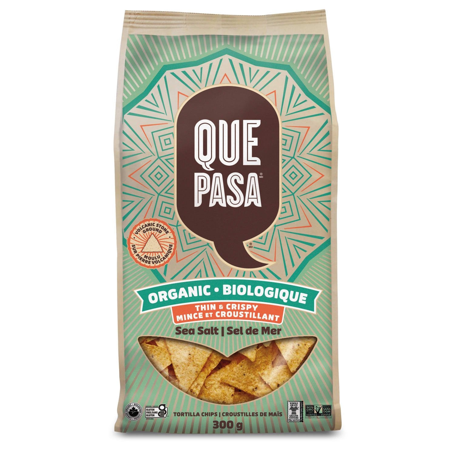 Que Pasa Organic Thin & Crispy Sea Salt Chips 300g Bag