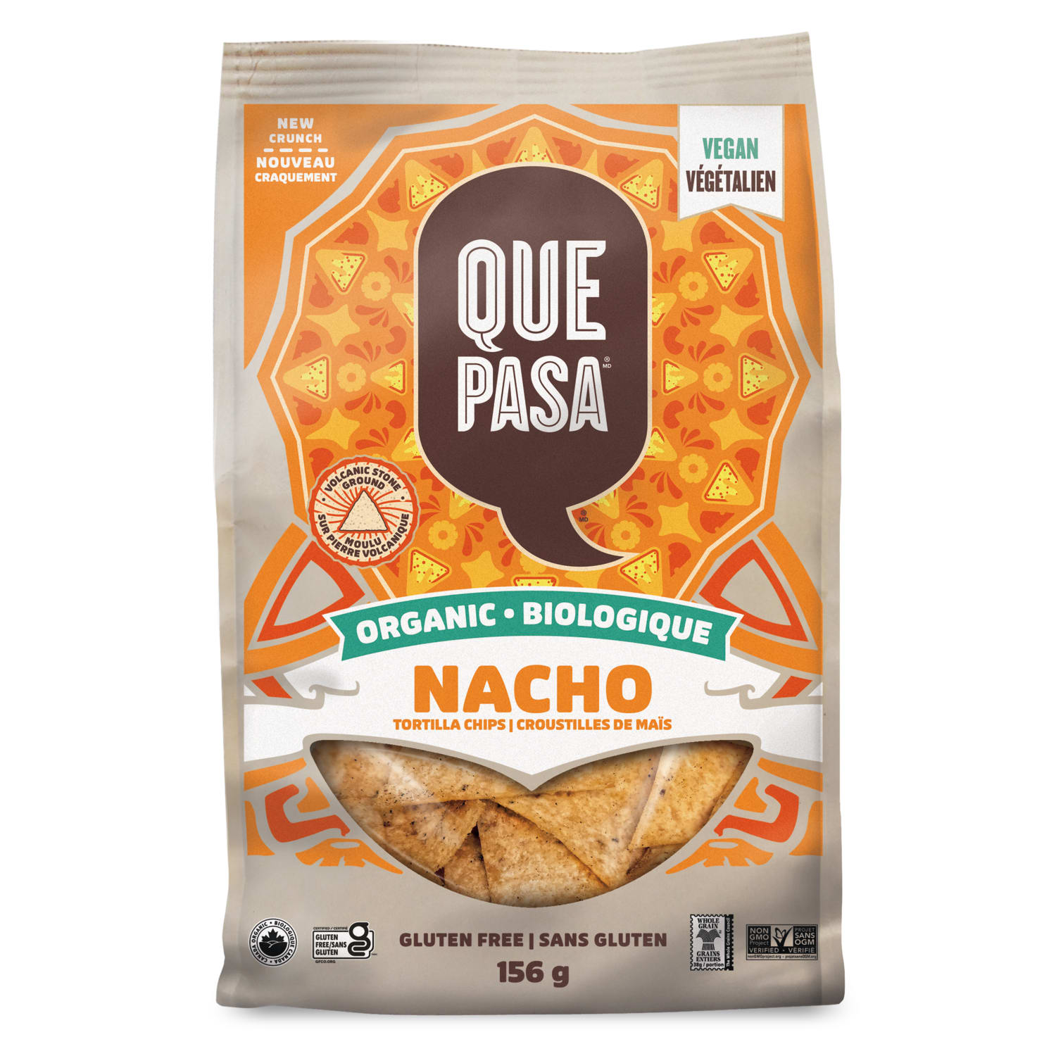 Que Pasa Organic Nacho Tortilla Chips 156g Bag