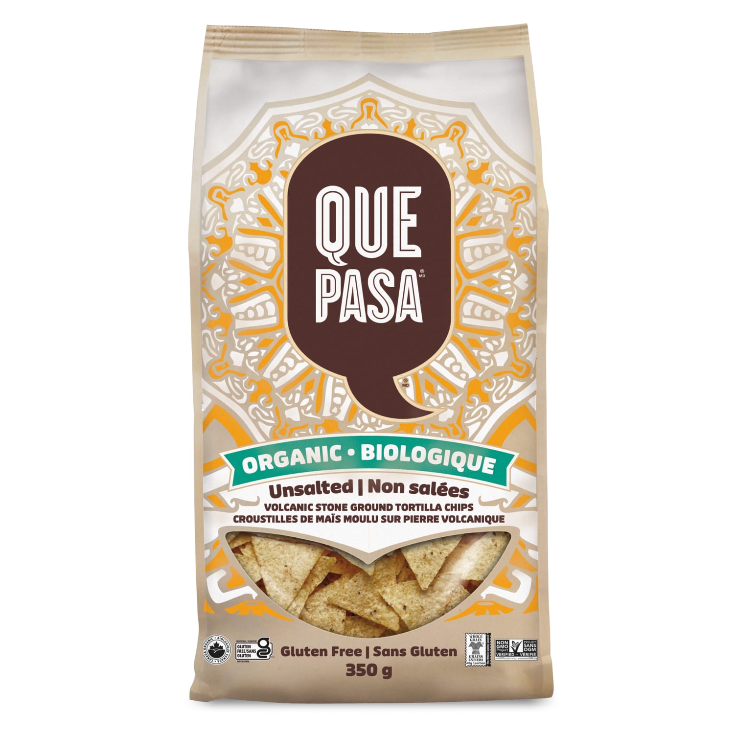 Que Pasa Organic Unsalted Chips 350g Bag