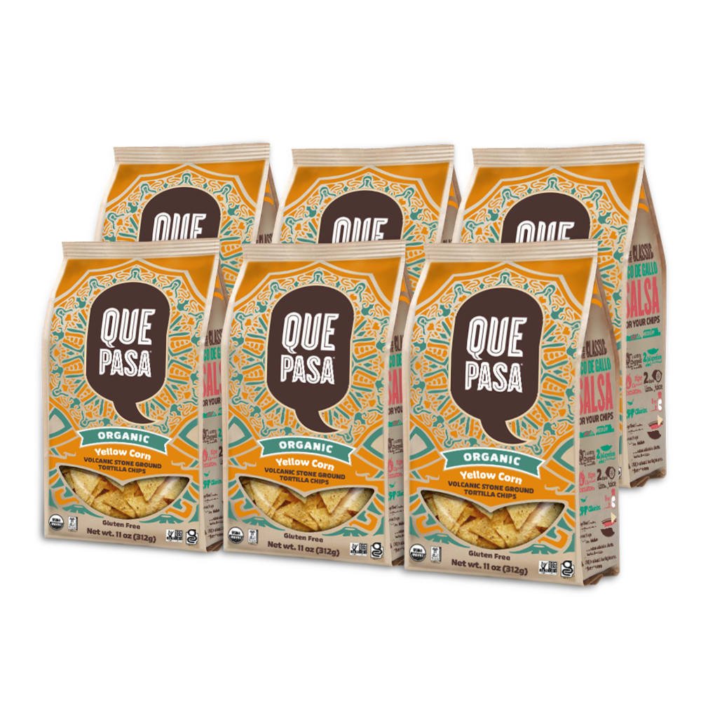 Pack of 6, Que Pasa Organic Yellow Chips 11oz Bag