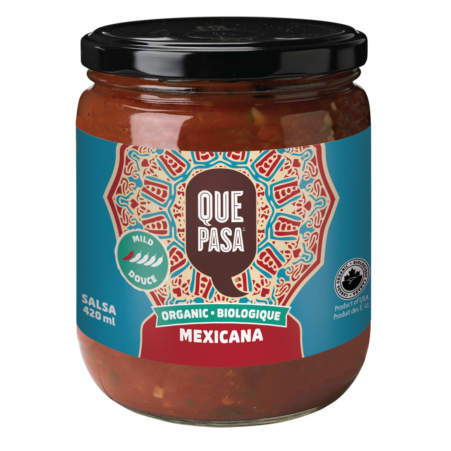 Que Pasa Organic Mild Salsa 420ml Jar