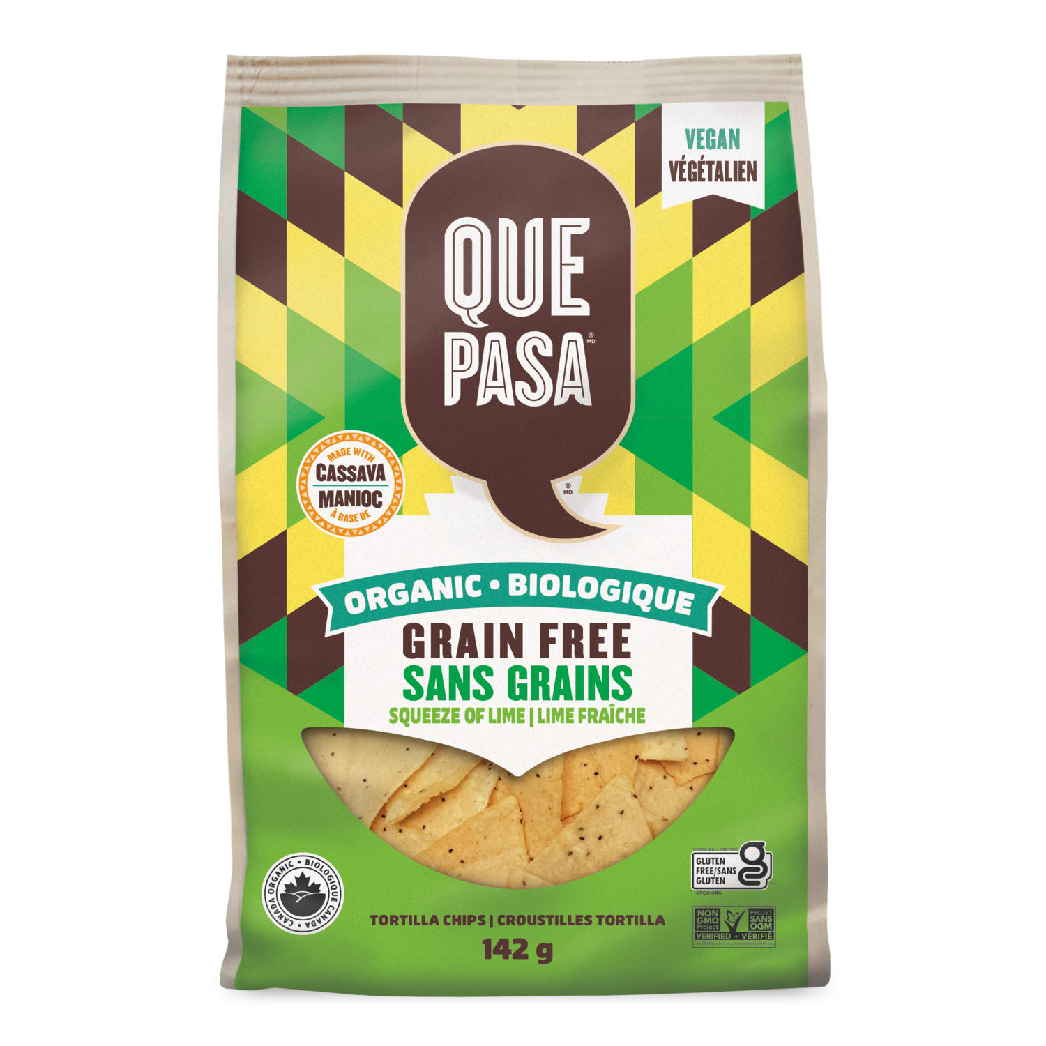 Que Pasa Organic Grain Free Squeeze of Lime Tortilla Chips 142g Bag