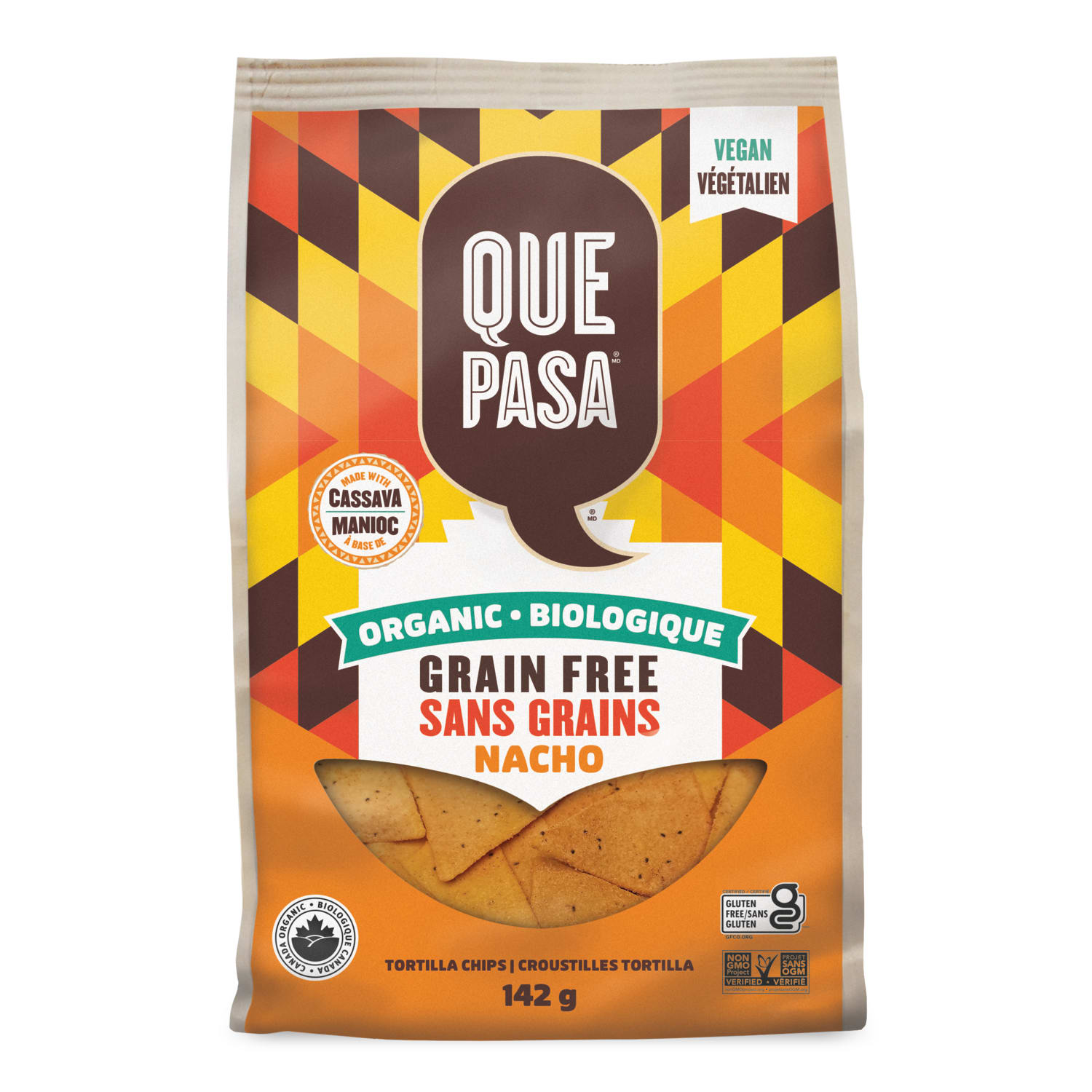 Que Pasa Organic Grain Free Nacho Tortilla Chips 142g Bag