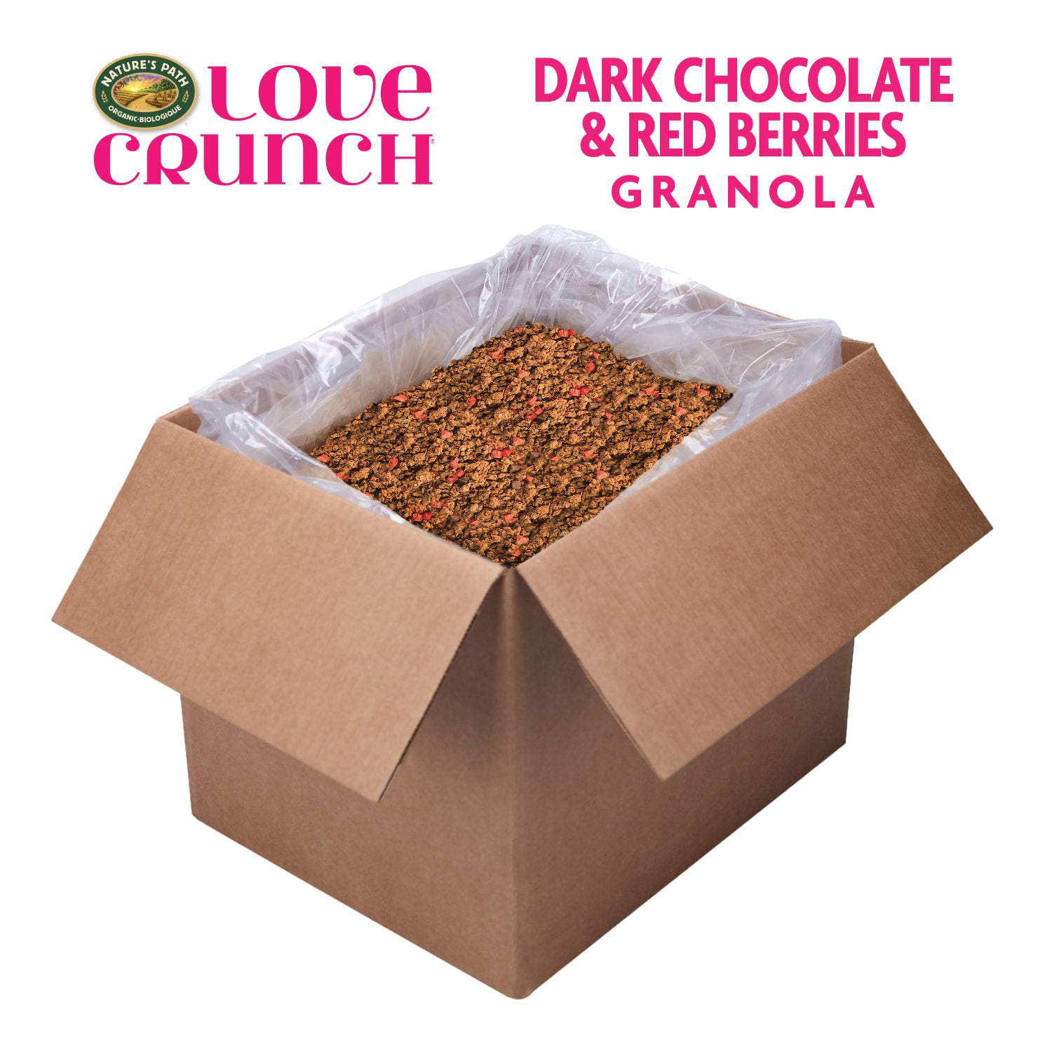 Love Crunch Organic Dark Chocolate & Red Berries Granola 15lb Bulk Box