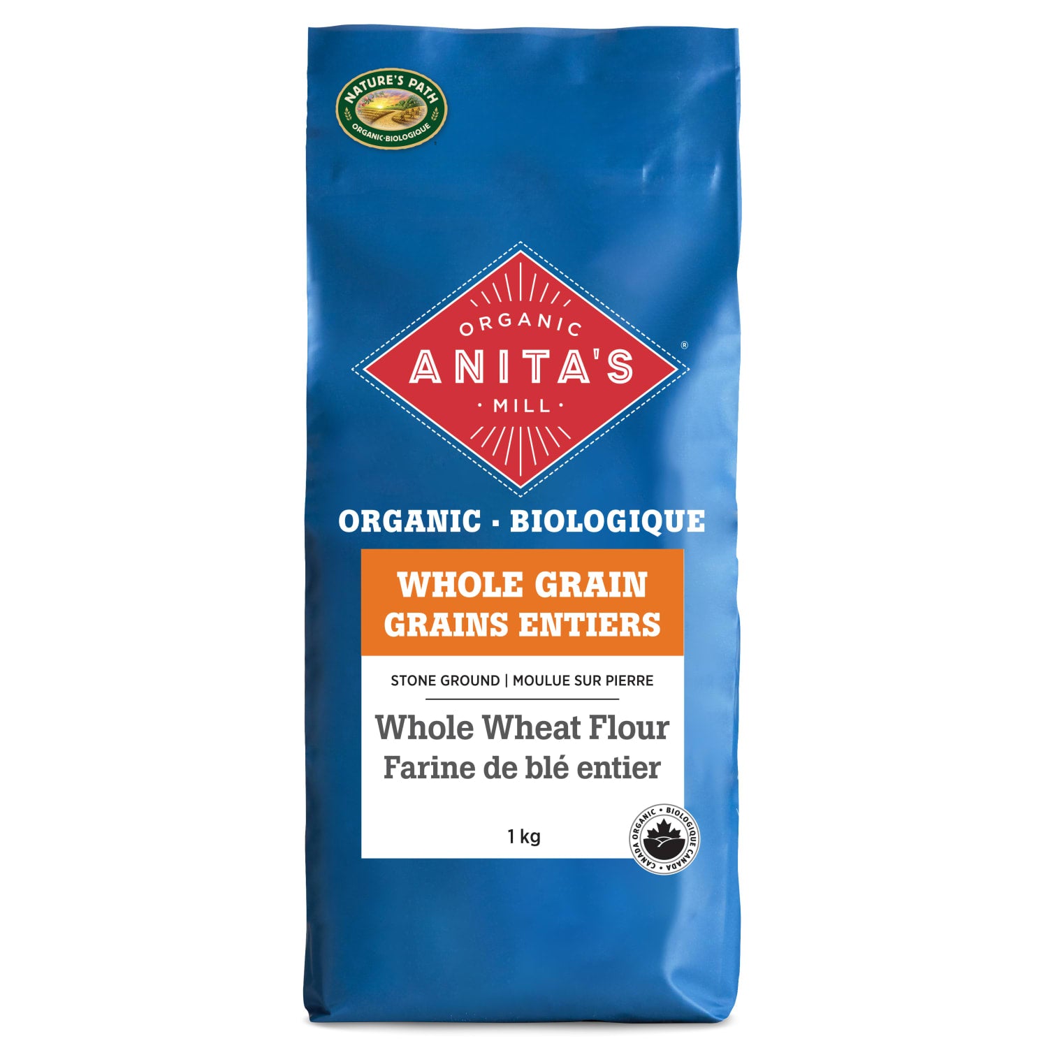 Anita's Organic Mill Whole Grain Stone Ground Whole Wheat Flour 1kg Bag