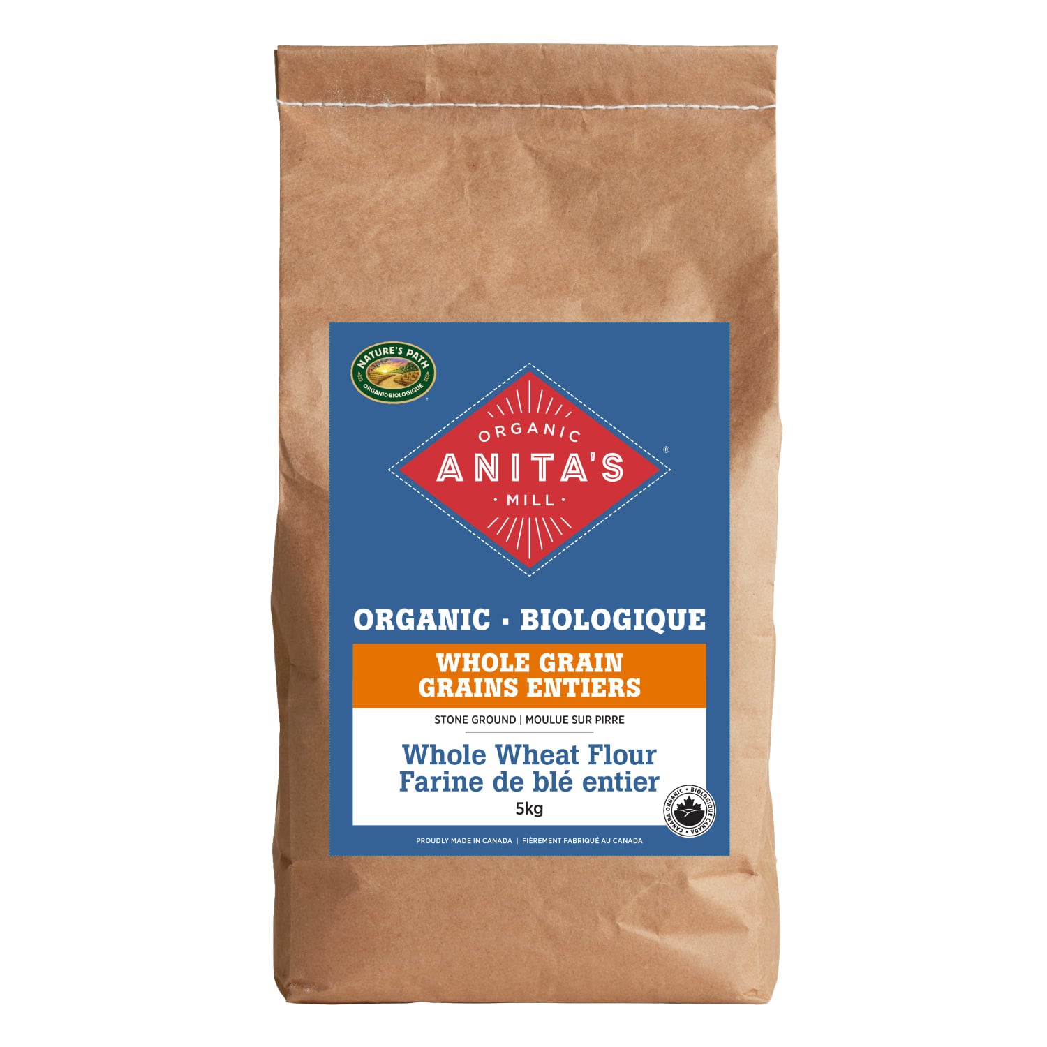 Anita's Organic Mill Whole Grain Stone Ground Whole Wheat Flour 5kg Bag