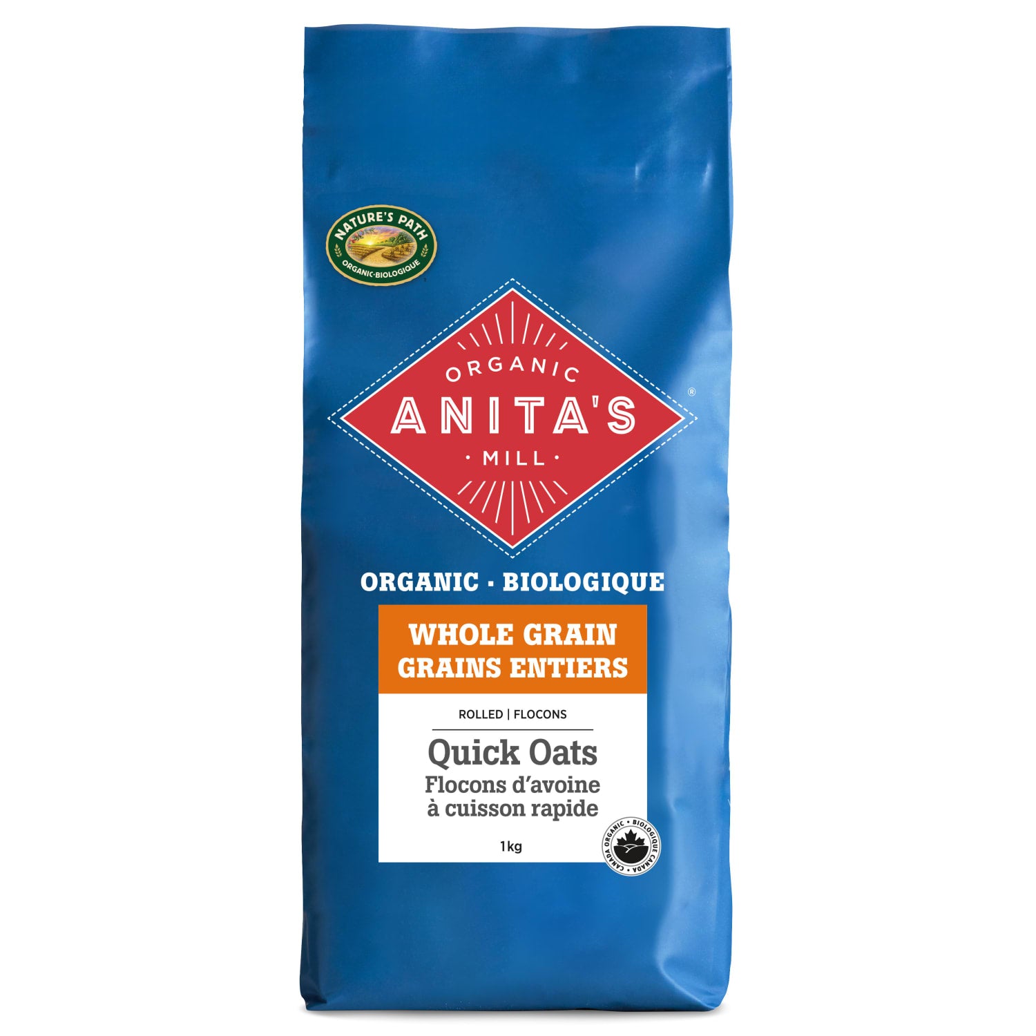 Anita's Organic Mill Whole Grain Rolled Quick Oats 1kg Bag