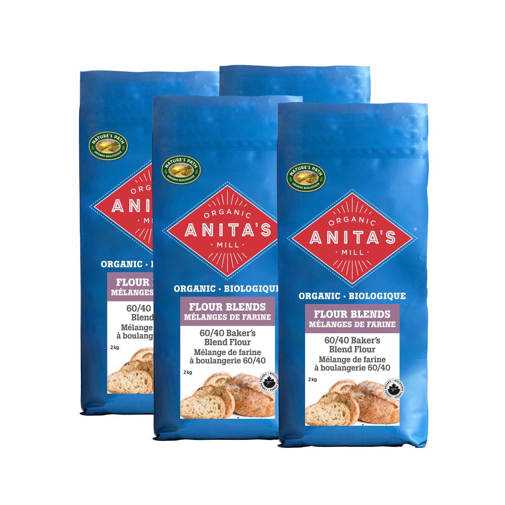 Pack of 4, Anita's Organic Mill 60/40 Baker’s Blend Flour 2kg Bag