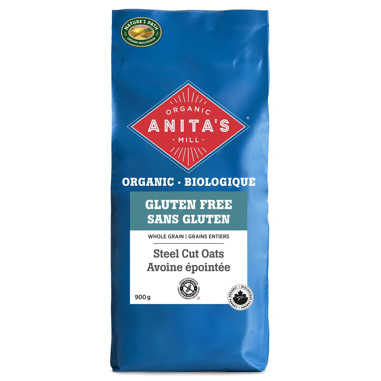 Anita's Organic Mill Whole Grain Gluten Free Steel Cut Oats 900g Bag