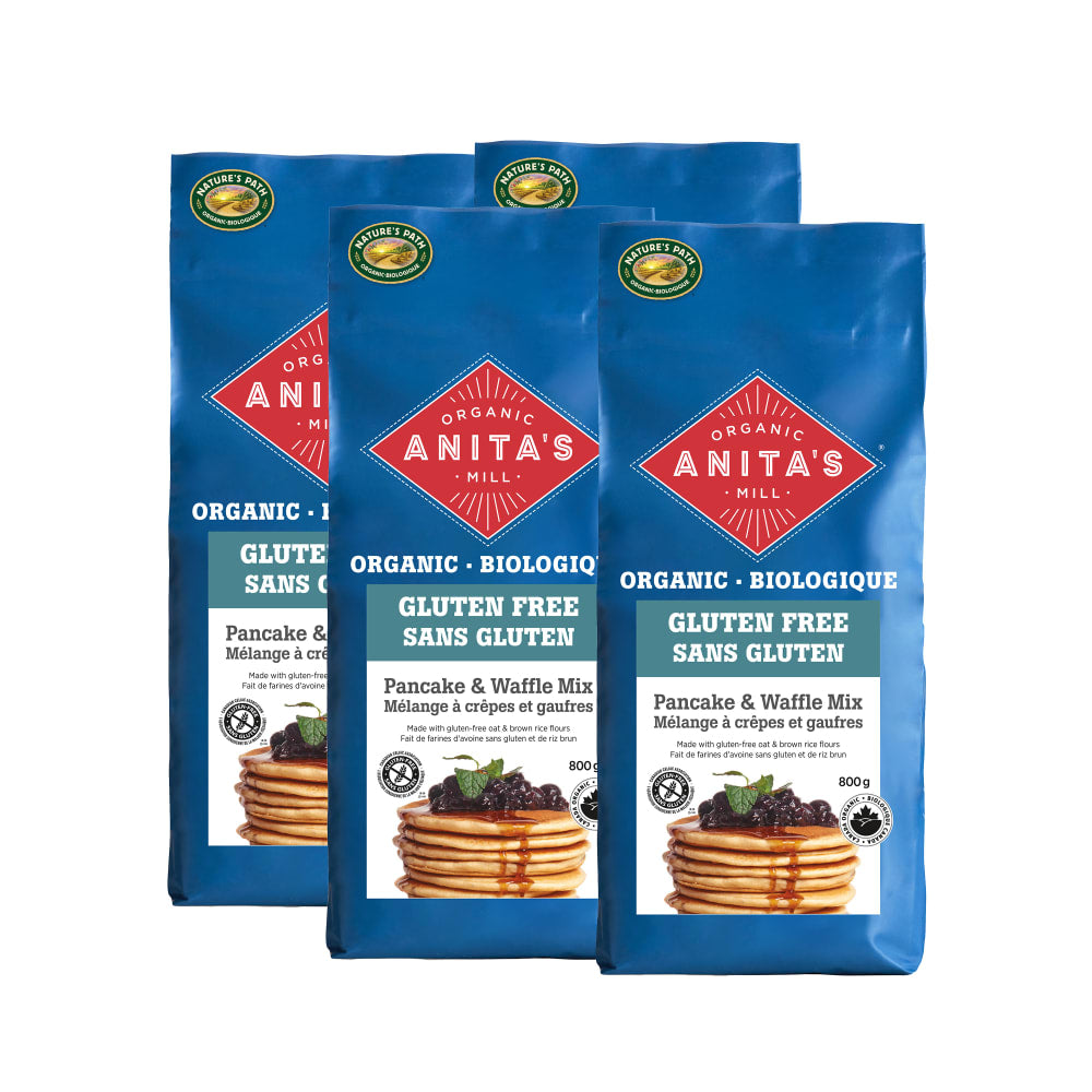 Pack of 4, Anita's Organic Mill Gluten Free Pancake & Waffle Mix 800g Bag