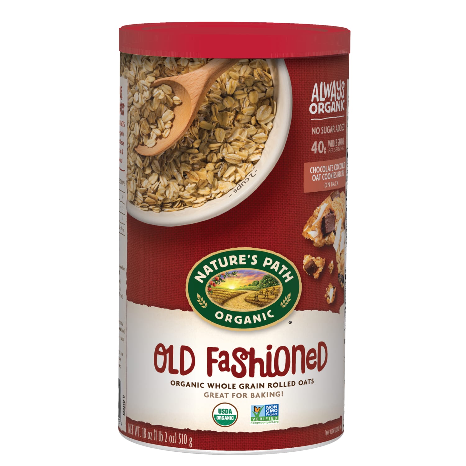 Nature's Path Organic Old Fashioned Oatmeal 18oz Canister