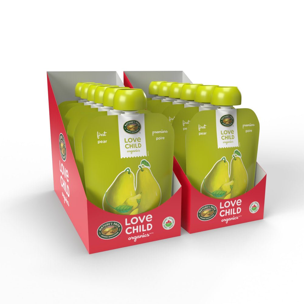 Pack of 12, Love Child Organics Simple Firsts Pears Puree 128ml Pouch