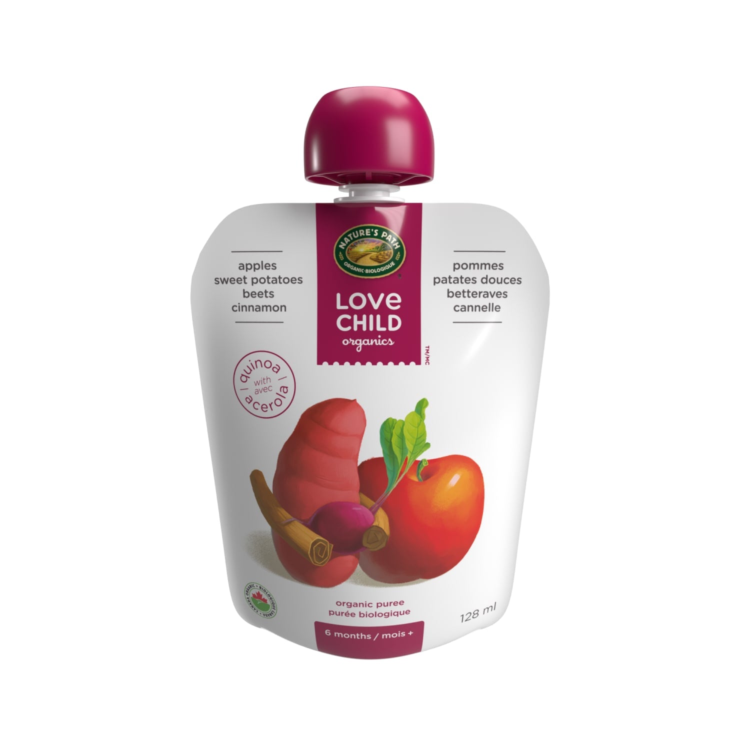 Love Child Organics Superblends Apples, Sweet Potatoes, Beets + Cinnamon Puree 128ml Pouch