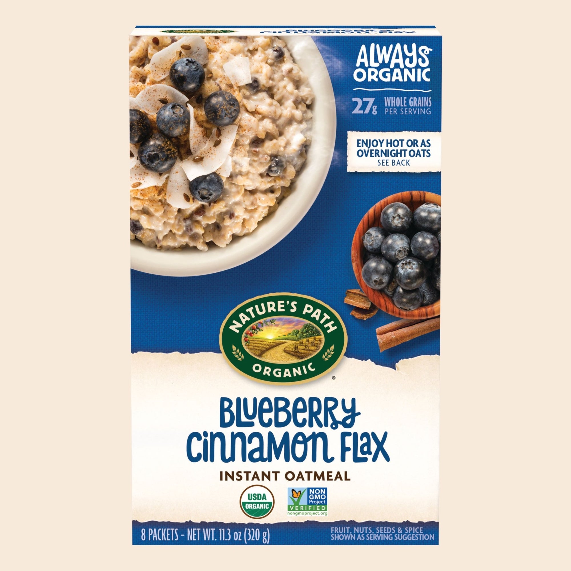 Blueberry Cinnamon Flax Instant Oatmeal